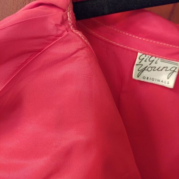 Vtg 50s Gigi Young Red Acetate Rockabilly Dress - Picture 7 of 8